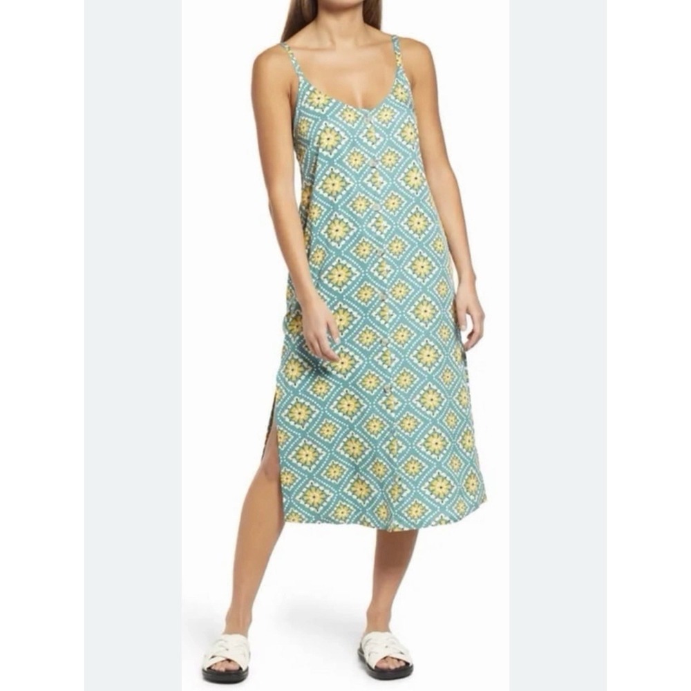 O'Neill Midi Dress S/M Sleeveless Beach Resort Vacation Cruise Smock High Slit